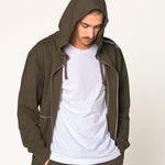 ITEM No. 14 - Zip Hoody Olive Overdyed - Standard Project