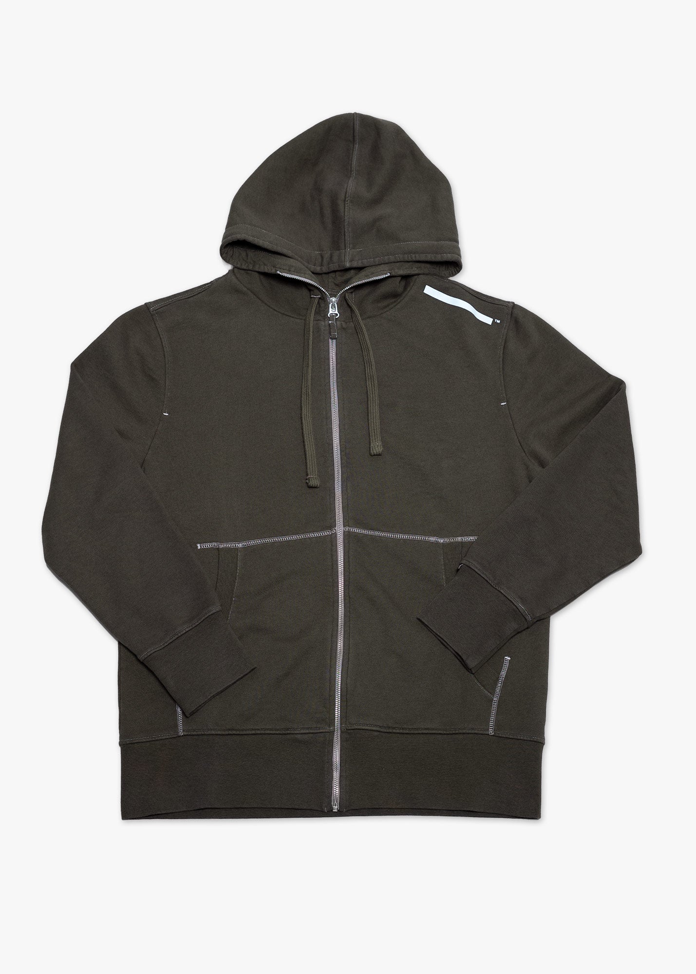 ITEM No. 14 - Zip Hoody Olive Overdyed - Standard Project